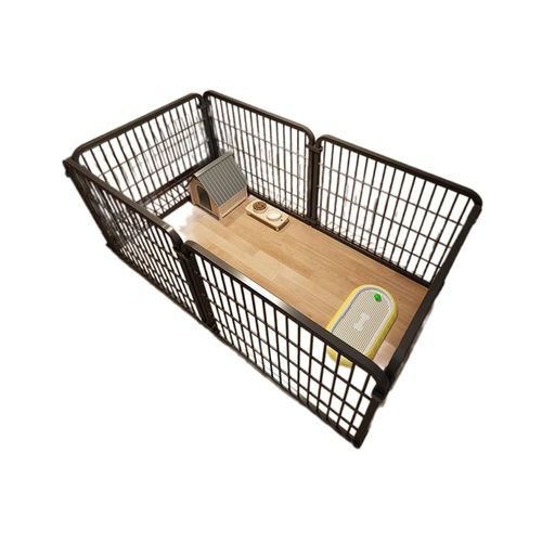 ZAFAペットフェンスドア付バリアゲートペットサークルプレイサークルドア付き網目スリム黒10枚室内屋外..