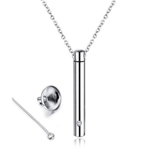 Yoursfs遺骨ペンダントネックレスステンレス鋼筒型ネックレス遺灰ネックレス防水ペット遺骨入れメモリ..