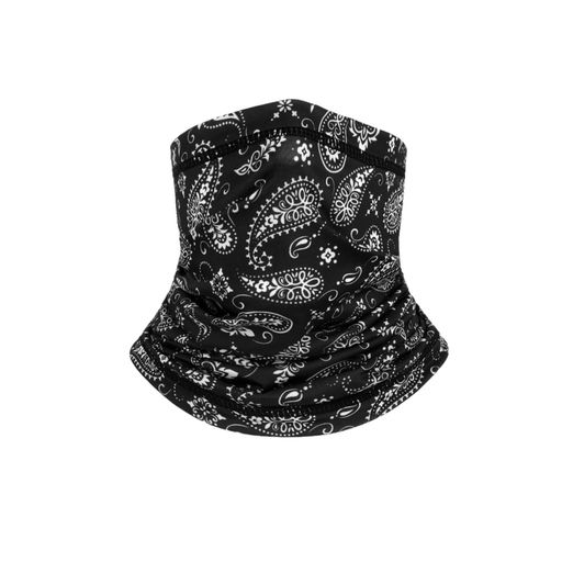 [Trifong]フェイスカバー夏用uvカットペイズリー柄黒のマスク冷感速乾吸汗顔日焼け対策息苦しくない紫..