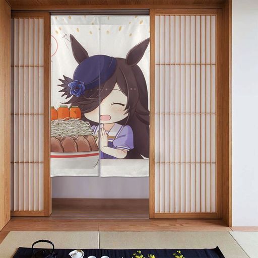 ウマ娘ライスシャワーのれん暖簾四季兼用簡単取り付け玄関目隠し寝室浴室用湯リビング階段お部屋の間仕切りドアカーテン86*143CM ウマ娘ライスシャワーのれん暖簾四季兼用簡単取り付け玄関目隠し寝室浴室用湯リビング階段お部屋の間仕切りドアカーテン86*143CM