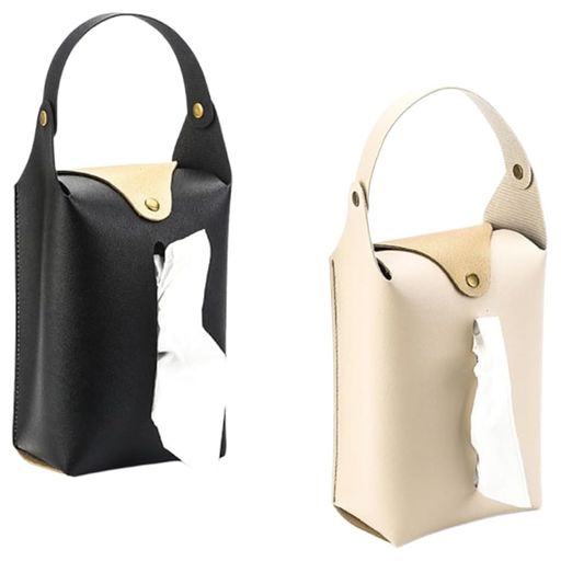 【高品質 PU レザーで高級感&amp;耐久性】上質な PU レザーを採用し、柔らかい手触りと高級感を両立。耐摩耗性が高く汚れにくいため、車内で長期間使用しても美しい状態を保てます。 【吊り下げ式で車内後部座席に最適】ハンドル付きで車のヘッドレストに簡単に吊り下げ可能。後部座席の乗員がサッとティッシュを取り出せ、ドライブ中の利便性が大幅にアップします。 【4種類のお得な2個セットから選択可能】「ベージュ2個」「紺 + 水色 2個」「黒 + 白2個」「ベージュ + ピンク2個」の4セットを用意。家族や友人と共有したり、車ごとに使い分けたりでき、コスパ抜群です。 【多用途で様々なシーンに対応】車載用はもちろん、自宅のリビング・トイレ、オフィス、旅行・アウトドアなど、あらゆる場所に吊り下げて使用可能。実用的でおしゃれな万能ティッシュケースです。 【使いやすい設計でストレスフリー】側面の取り出し口からスムーズにティッシュを引き出せ、蓋付きでほこりや湿気を防ぎます。コンパクトなサイズで場所を取らず、車内をスッキリ保てます。