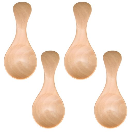nalaina木製スプーン小さな木製スプーン(4個セット)ティースプーン調味料ハニーコーヒーマスタード砂糖..