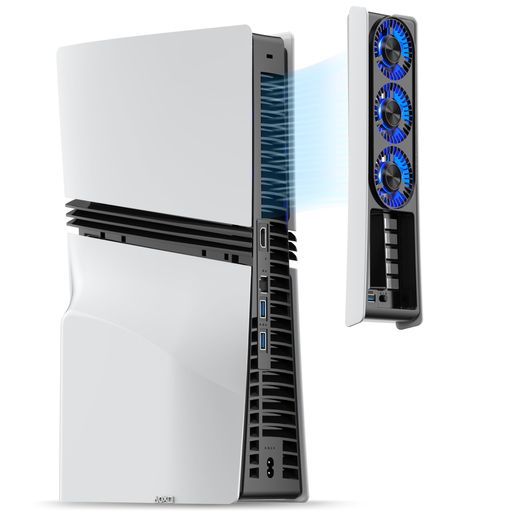 JUSPROPS5Pro用冷却ファン静音強化クーラーファン速度調整可能自動電源オン/オフ冷却アクセサリーUSB3.0ポートとLEDライト付きPlayStation5Pro用【PS5Slim/PS5旧型非対応】