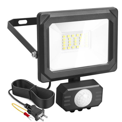 AkitoeLED投光器センサーライト人感ライト20W節電2Pプラグ付きコンセント式AC100V3Mコード屋内/屋外用I..