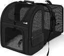 PECUTEペット猫キャリーバッグ猫用犬用リュック猫キャリーリュックメッシュ窓通気性拡張可能2WAYペット用バックパック折り畳みお出かけドライブ旅行通院防災避難用ペットキャリーブラ…(4)