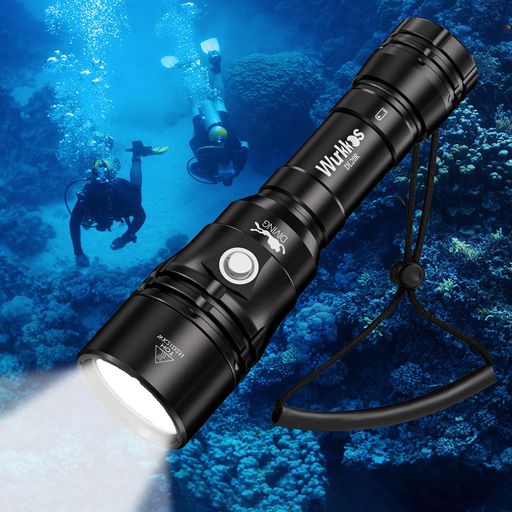 WURKKOSダイビングライト3200ルーメン超高輝度LED水中懐中電灯DL20R IPX8 100M防水LED懐中電灯USB-C充電式 採用XHP50.2 ダイビング 懐中電灯磁気サイドスイッチ ダイビング/登山/釣り/キャンプ/夜勤/防災適用