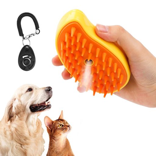 猫ブラシスチーム、3in1猫用スチームブラシ、猫用美容ブラシ、スプレー式マッサージ櫛&電動脱毛刷、絡..