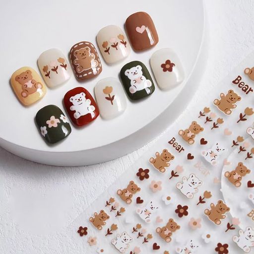 コーヒーくまネイルシールネイルステッカー3dネイルアート可愛いシールネイル/フェイス/スマホケース/..
