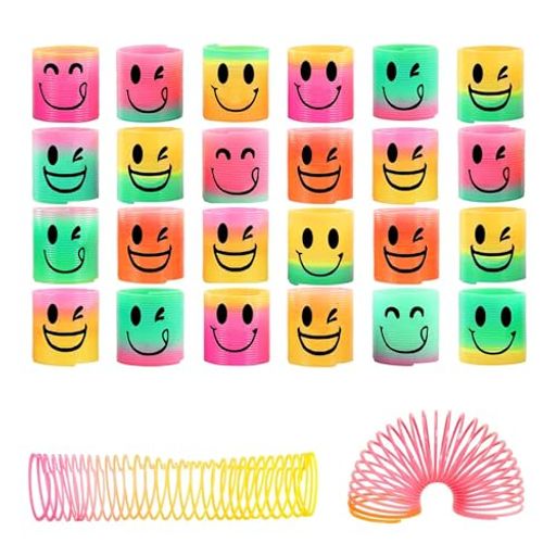 Doyeemeiレインボースプリングジャグリングスプリング24個セットマジックスプリング縁日カラフルくじ引きおもちゃレインボーコイル伸縮手品景品用可愛い笑顔の商品画像
