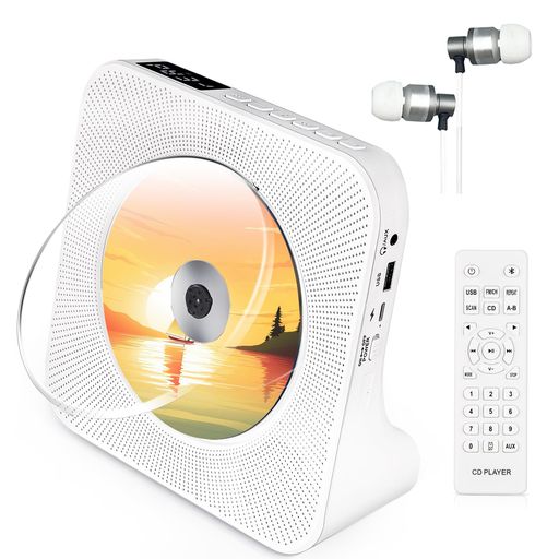 MAITE有線ヘッドフォンを内蔵したポータブルCDプレーヤースリープタイマーCDプレーヤー家庭用コンパクト音楽プレーヤースピーカー内蔵AUX/USB