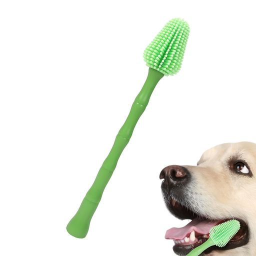 ペット用歯ブラシ360°歯ブラシ犬猫用シリコンブラシ長いハンドルで簡単に清掃小型中型大型犬猫対応オー..