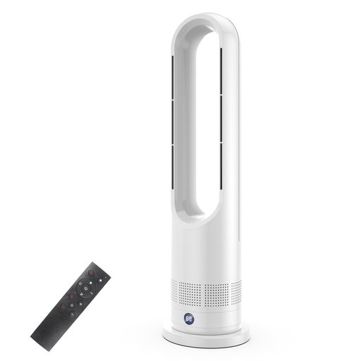 タワーファン扇風機セラミックヒ一タ一スリム扇風機【冷暖両用&羽根なし&DCモーター電気代節約】ファンヒーター電気ファンヒーター3段階暖風・8段階冷風切り替え100°左右首振り1-9Hタイ…