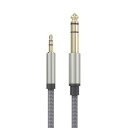 3.5MMTO6.35MMステレオオーディオ変換ケーブルオス-オス亜鉛合金ケース24金メッキステレオケーブルI-PODラップトップホームシアターデバイスおよびアンプ用1M