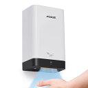 AIKEハンドドライヤー家庭用壁掛けコンパクト業務用小型手乾燥機PSE認証速乾/清潔/アース工事不要表面実装型ハードワイヤ設計900W自動冷風/温風省エネAK2822(ホワイト+ブラック)