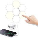 LEDウォールライト6個セット六角形ハート形コンビネーションライト|タッチセンサー式白色ゲーム室内壁灯寝室・ゲームルーム用間接照明夜灯