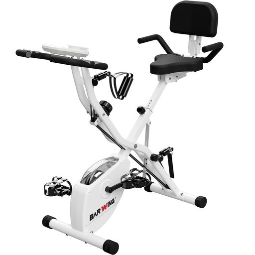 BARWINGフィットネスバイク折りたたみスピンバイク静音トレーニングバイク組み立て簡単(フィットネスバイク)(白(通常モデル))