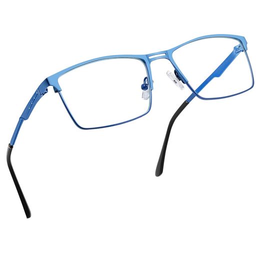 [Joopin]ブルーライトカットメガネ長方形伊達眼鏡pcパソコン用メンズレディースUV紫外線カット(ブラック)