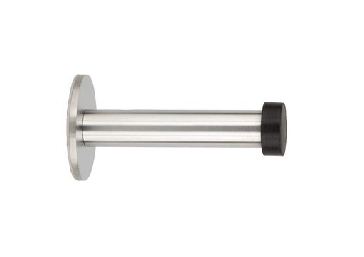 壁取り付け用EVI接着ドアストッパー|長さ:90MM|ステンレス鋼|ブラックラバー|ショックアブソーバー|040128ADAM