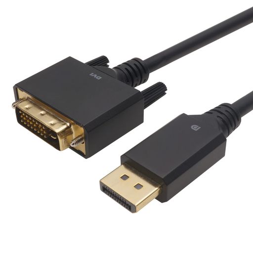 コネクタ形状:Displayport(オス)-DVI-D(オス) コネクタサイズ ・DisplayPort(オス):W約20.3 x H約11.0 x D約56.5 mm ・DVI-D(オス):W約41.3 x H約15.0 x D約54.2 mm ・インチネジ:#4-40UNC ・ケーブル直径:約6mm ・ケーブル長:2m 袋パッケージ 保証期間:1年間