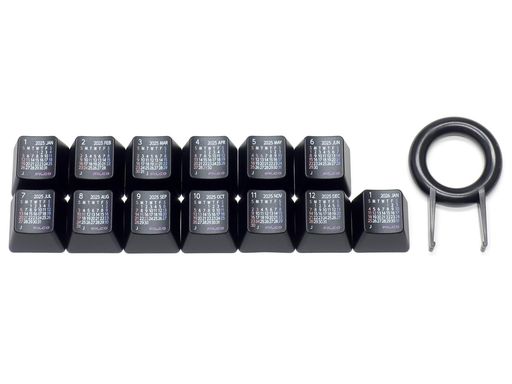FILCO Calendar Keycap Set 2025 日本の祝日入り 2025年分+2026年1月の13キーセット キープラー付 上面印刷 ブラック FC2025JTB カレンダーキーキャップ