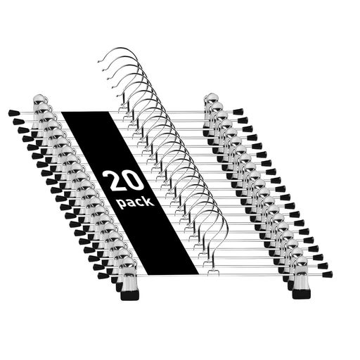 IDMAXズボンハンガースカートハンガー20個セットすべらないスカートつながるスカートハンガー強力クリップでスカート落ちないスーツコート用クリップ(幅28.5c...