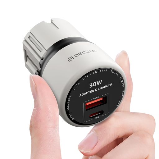 decqle超ミニdecqle超ミニ超コンパクト海外旅行用USBアダプターコンセントなしUSB-C(PD30W)&A付き全世界対応(アメリカ/イギリス/ヨーロ..