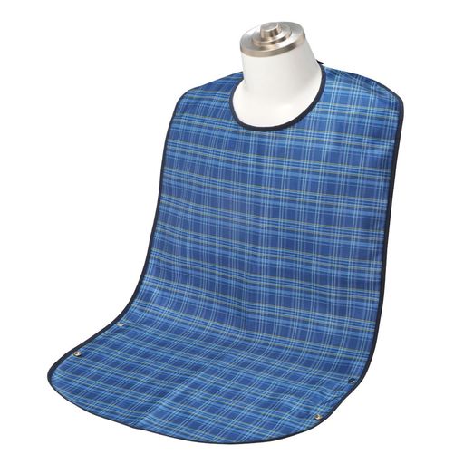 竹虎【食事用エプロン】ソフラピレンエプロンチェック2WAYタイプブルー