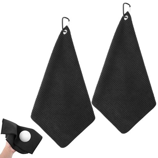 yowodana﻿ゴルフタオルゴルフボールクリーナー(2個入り)ゴルフボールクリーニングタオルマイクロファイバーキーホルダーバックルボール拭き携帯便利清潔用ゴルフクラブ手入れ30*30cm