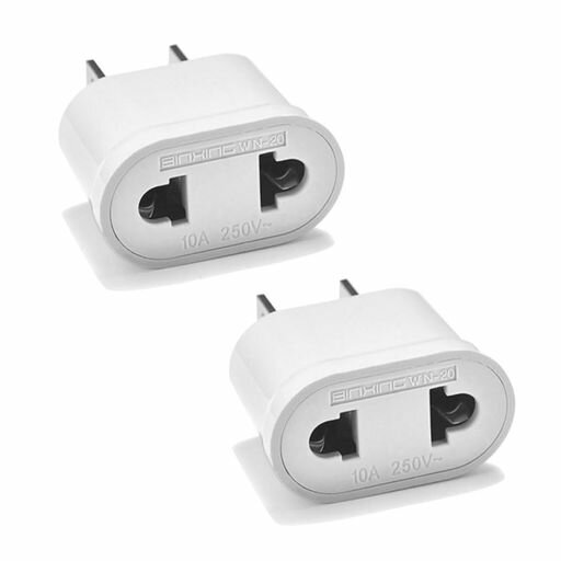変換プラグ電源変換プラグ変換コンセントヨーロッパ海外用電源変換マルチ変換アダプター小型で持ち運びに便利10A110-250V【ホワイト2個セット】