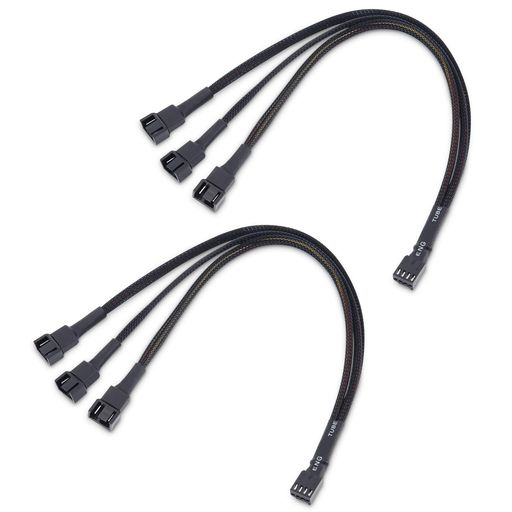 CableMatters2本セット3分岐4ピンPCケースファン分岐ケーブル-30cm、4ピンPWMファン分岐コード、PWMス..