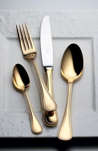 ラッキーウッド(Luckywood)スプーンフレンチアクセント金仕上げアイスクリームスプーン0-38407-000