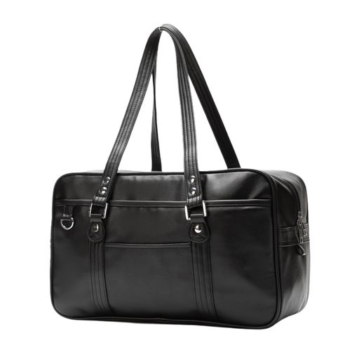 Wowcarbazoleスクールバッグ高校生女子スクバ合皮大容量肩紐長め学生バッグ通学軽量大きめ男女兼用