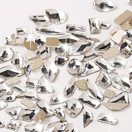 ZHEJIAラインストーンネイルアート(约100個)ネイルパーツクリスタルミックスサイズネイルストーンケー..