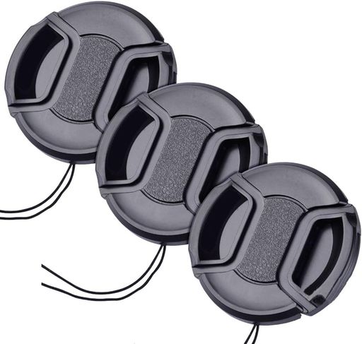 レンズカバー3個セット脱落防止フック付きレンズ保護カバーワンタッチ式(40.5MM)