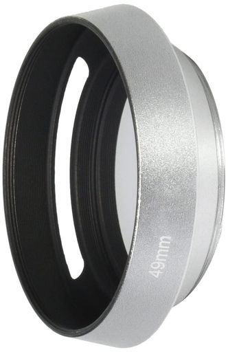 NinoLiteクラシックメタルレンズフードフード径49mmカメラ用軽量で丈夫なアルミ合金製LensHood色シルバー