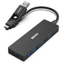 BENFEIUSB-A/USB-C2-IN-1USB3.04ポートハブUSBハブ5GBPS高速転送バスパワー軽量コンパクトIPHONE15PRO/MAXMACBOOK/IMAC/SURFACEPRO等ノートPC他対応(2)