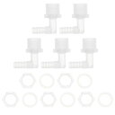 HOPESPANNERプラスチックホースバーブフィッティング5/16”ホースIDG1/2メスNPTエルボーバーブコネクタPP1セット(4)