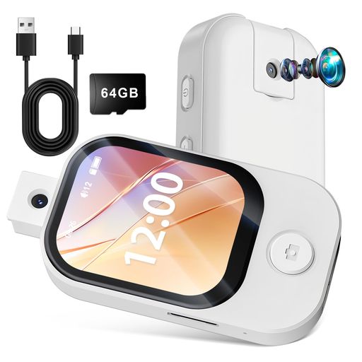 MP3プレーヤー【90°回転式カメラ付き&Bluetooth5.3バージョン】音楽プレーヤーデジタルオーディオプレーヤー2.1インチタッチスクリーンスピーカー内蔵式64GBメモリーカード付きTypeC充電式操…