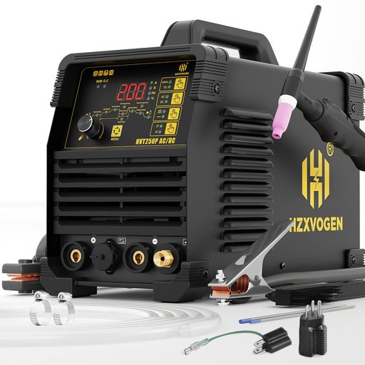 HZXVOGEN半自動溶接機TIG溶接機200AAC/DC100V/200V兼用定格使用率60 電圧自動調整アルミ溶接機交流直流切替最大出力200A板厚12mmまで対応ステンレス鉄アルミ合金対応家庭用 業務用