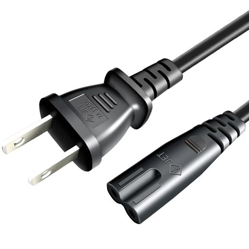 AC電源ケーブル メガネ型プラグ(オス) 右向き矢印 2ピンソケット(メス) 2P・ストレートコネクタ 電源コード (1.8m)