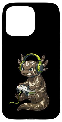 Melanoid Axolotl ゲーマー ビデオゲーム カワイイ 男の子 女の子 キッズ スマホケース iPhone 15 Pro Max 用
