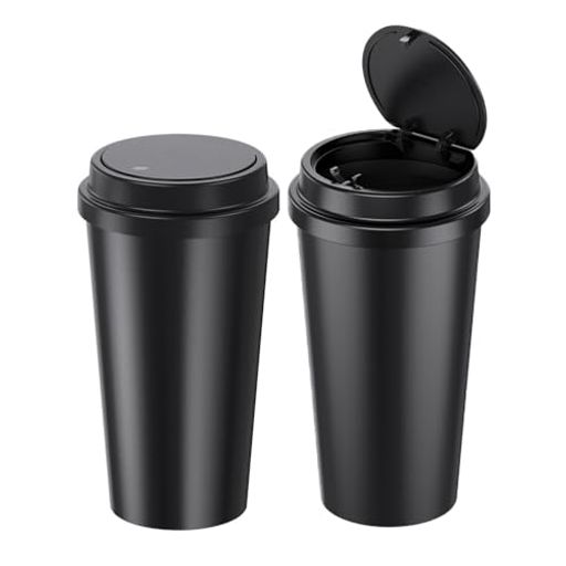 YLIKZT車用ゴミ箱2個セットボトル型蓋付きミニゴミ箱車内収納サイドポケットタッチ開閉汎用タイプ