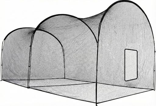HiGoodバッティングケージ野球ネット練習用大型折畳み防球ネット屋外自宅6.7X3X3.6m