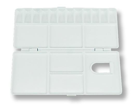 サイズ:幅193mmx奥行172mm 仕様・用途:12仕切 水彩用 重さ:67g 素材:ポリスチレン