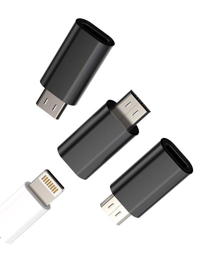 Lightning�᥹�˥ޥ�����USB���������Ѵ������ץ�(3�ĥ��å�)MicroUSB���Ŵ異���ץ����饤�ȥ˥󥰥����֥���³Android���ޥۥ����ե�����...