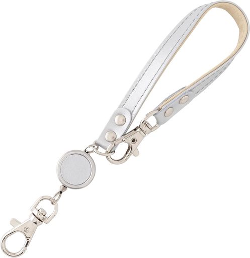 スリップオン(Slip-On)ノワールリール付きマルチストラップALシルバーNSL-1802本革レザー伸びる