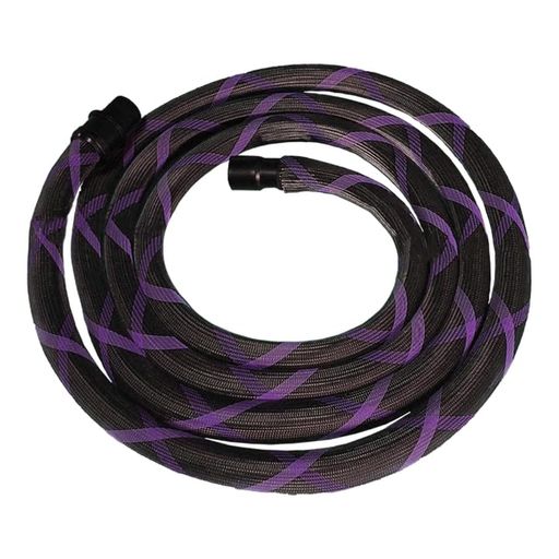 Amonel集塵ホースカバー内径28Φ5m厚い素材完全カバーのホース2本のケーブルタイが付属(黒-紫)