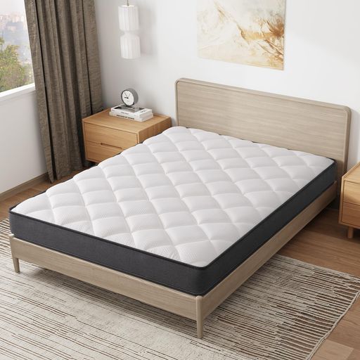 Hillmoonriマットレスシングル高反発高密度ポケットコイル厚さ20cm体圧分散通気性寝返りサポート高級スプリンググレー圧縮梱包