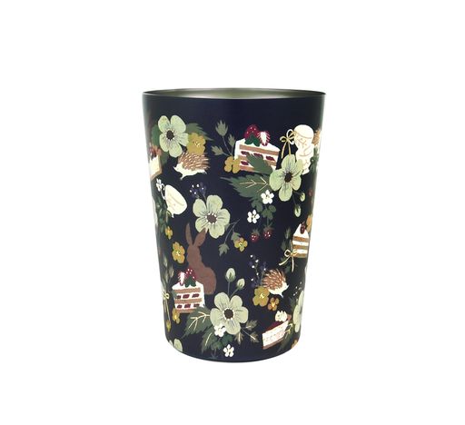 トモコハヤシ2WAY真空二重タンブラー【ティータイム】ゴールド印刷オフィスデスク保温保冷ホルダーコッ..