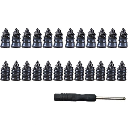 タイヤ修理ラバーネイルパンク修理キットタイヤ修理ゴム釘クイックパッチ収納ボックス付き耐熱性バキュームタイヤを装着した電気自動車、自動車、バイク用(2サイズ24個入り)